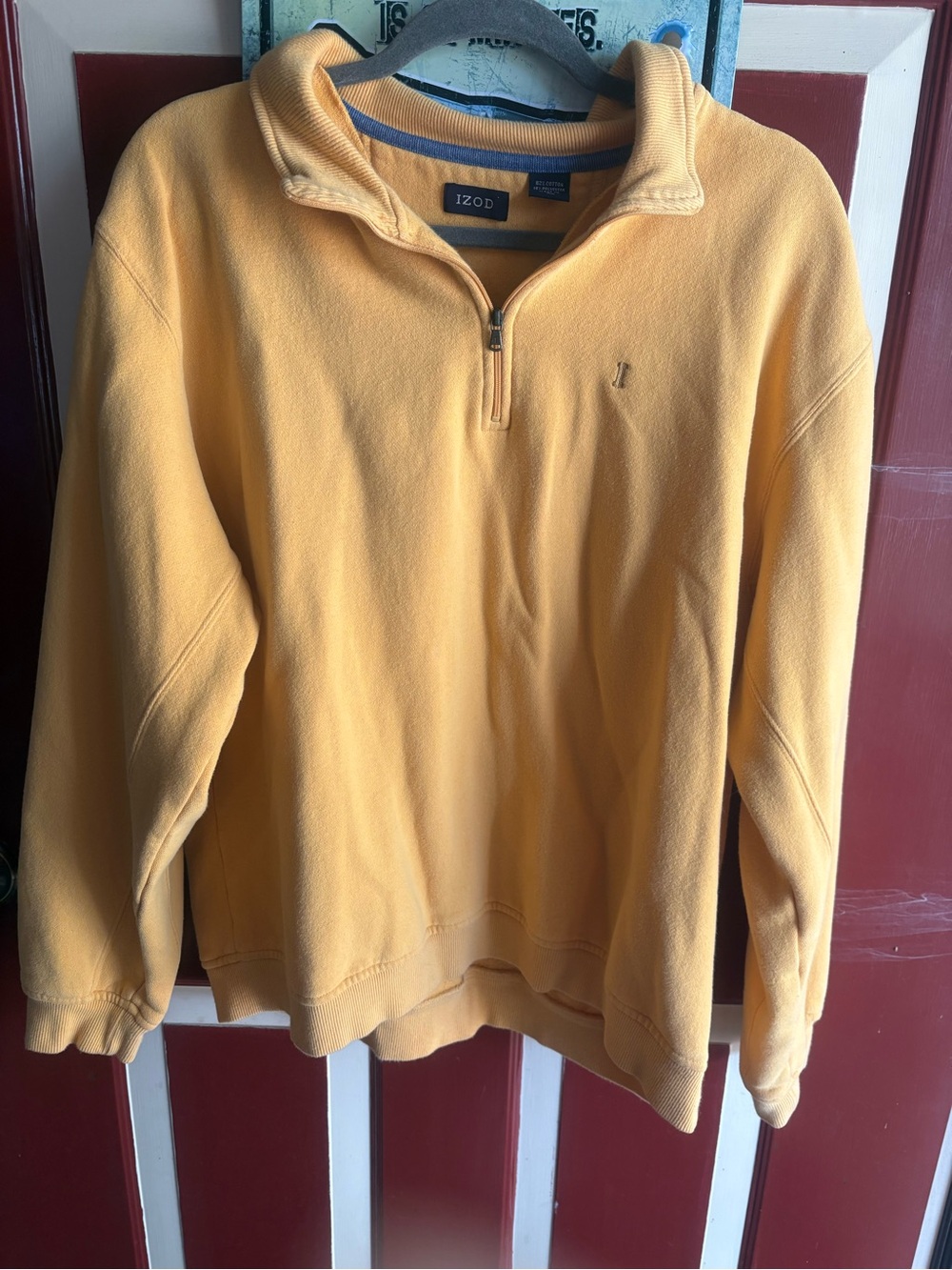 Izod Men's Sunflower Yellow Quarter-Zip Pullover